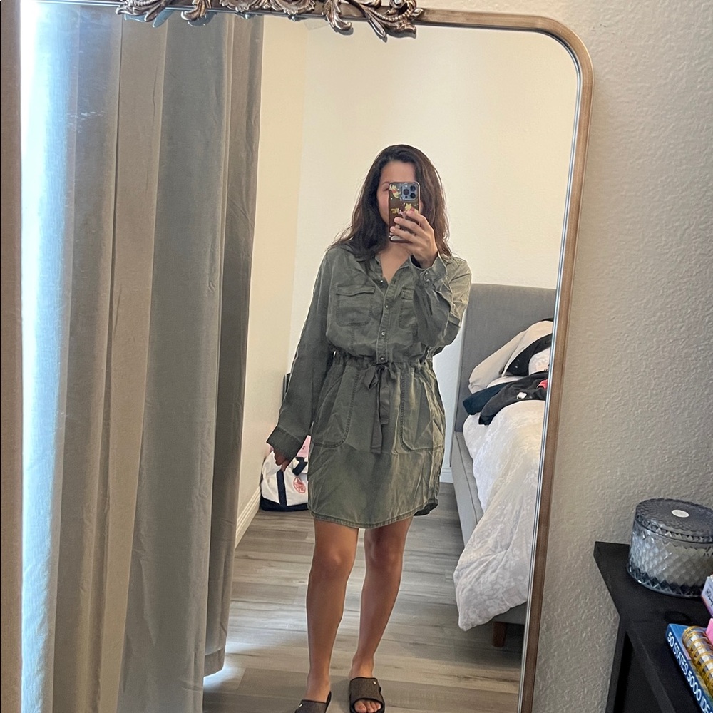 Express olive green dress
